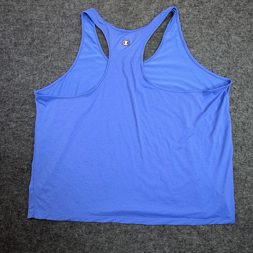 Champion Tank Top Womens 3X Blue Racerback Athletics Iridescent Logo Plus Sz - Picture 3 of 5